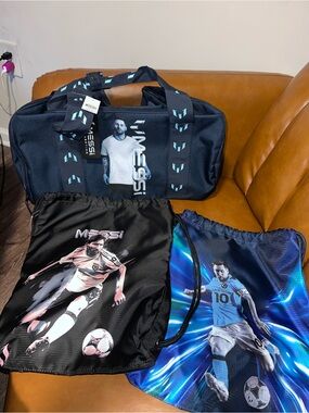 Messi bundle lot - mini duffle bag and two satchel bags